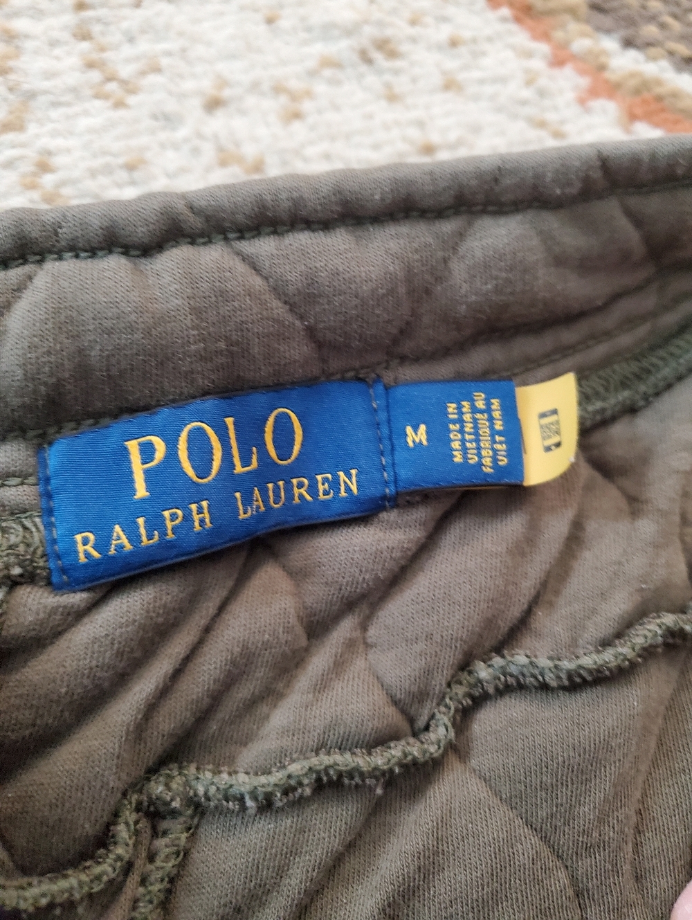 POLO RALPH LAUREN Luxury Jersey Quilted Cargo Joggers M - Picture 4 of 12